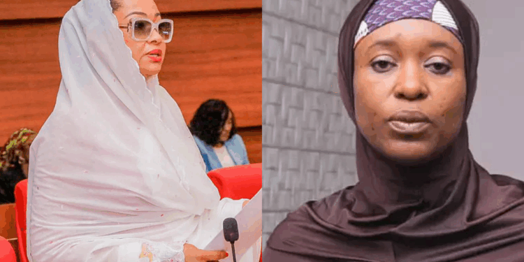 Photo combo of Senator Natasha Akpoti-Uduaghan and Aisha Yesufu