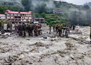 Flood In Indian Kashmir Mountain Village