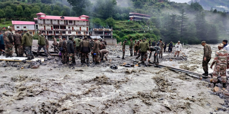 Flood In Indian Kashmir Mountain Village