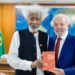 Brazilian President Luiz Inácio Lula da Silva and Nigerian Nobel laureate, Professor Wole Soyinka