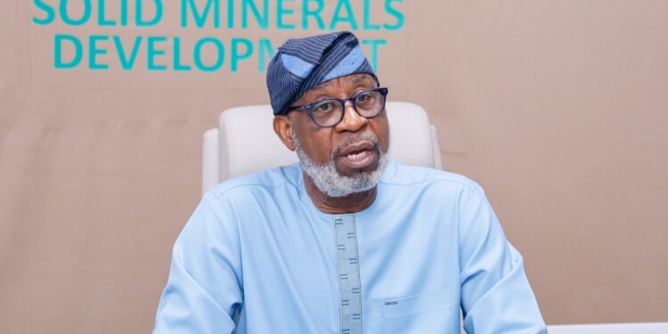 The Minister of Solid Minerals Development, Dele Alake.
