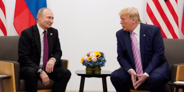 Trump Describes Forthcoming Putin Talks as an Initial ‘Feel-Out’ Meeting Amid European Concerns Photo of Trump and Putin