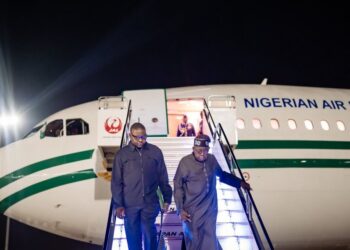 President Bola Tinubu arrival at an airport