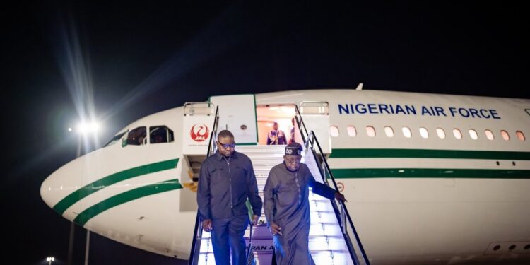 President Bola Tinubu arrival at an airport