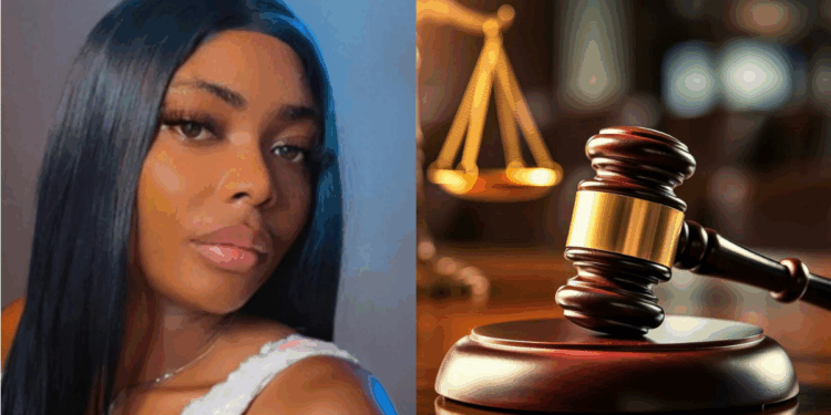 Photo combo of Comfort Emmanson and a court gavel