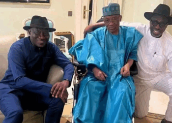 Photo Goodluck Jonathan and IBB in Minna on Sunday, August 17, 2025.