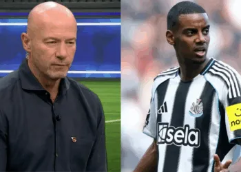 Photo combo of Alan Shearer and Alexander Isak