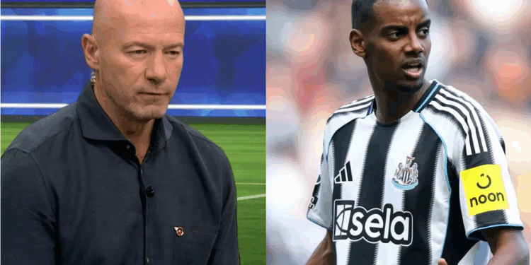 Photo combo of Alan Shearer and Alexander Isak