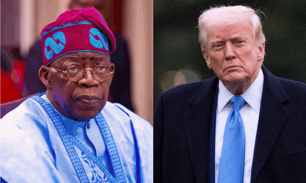 Photo combo of Tinubu and Trump