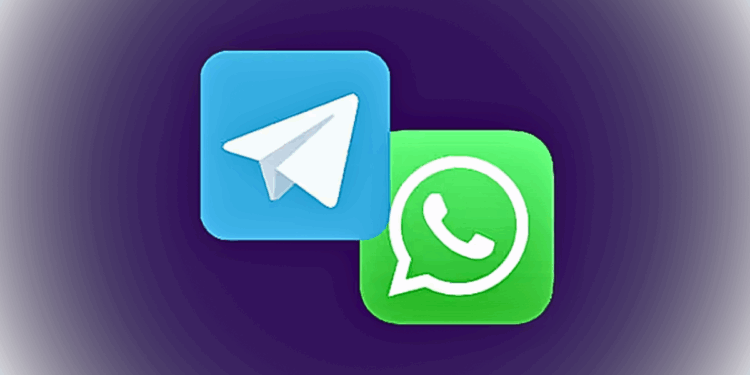 Photo of Telegram and WhatsApp logos