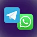 Photo of Telegram and WhatsApp logos