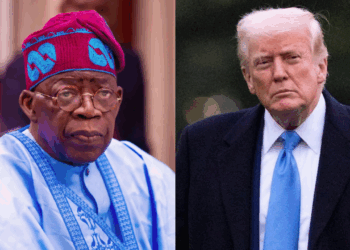 Photo combo of Tinubu and Trump