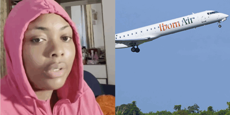Photo combo of Ms. Comfort Emmanson and Ibom Airplane