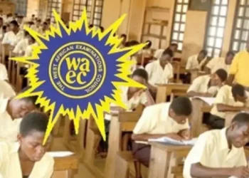 WAEC logo and students