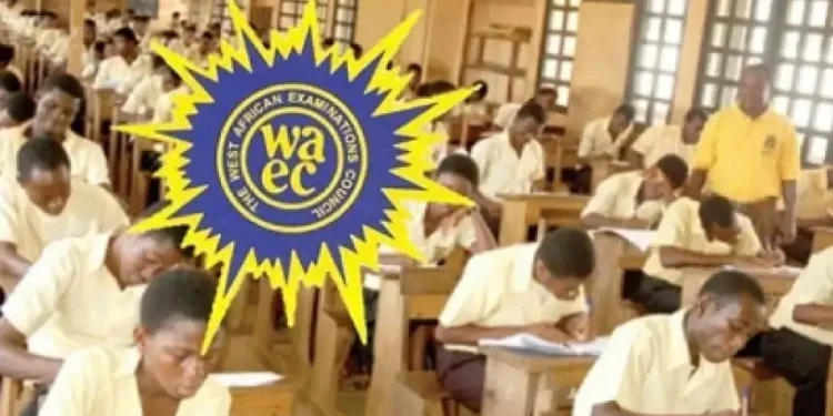 WAEC logo and students