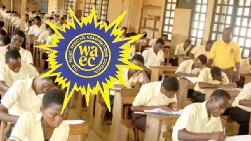 WAEC logo and students