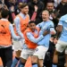 Manchester City players celebrating