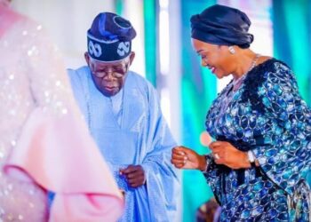 Photo of President Tinubu and his wife, Remi Tinubu.