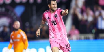 Messi Inspires Inter Miami to 3-1 Victory Over Seattle Sounders in Heated Rematch Messi celebrating a goal