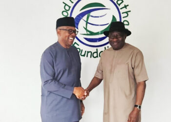 Photo of Peter Obi and Goodluck Jonathan