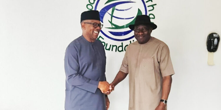 Photo of Peter Obi and Goodluck Jonathan