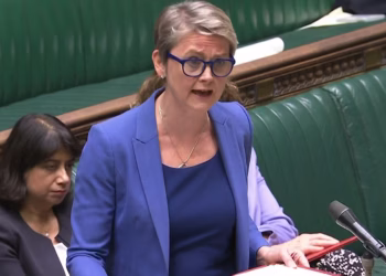 Britain’s Home Secretary Yvette Cooper