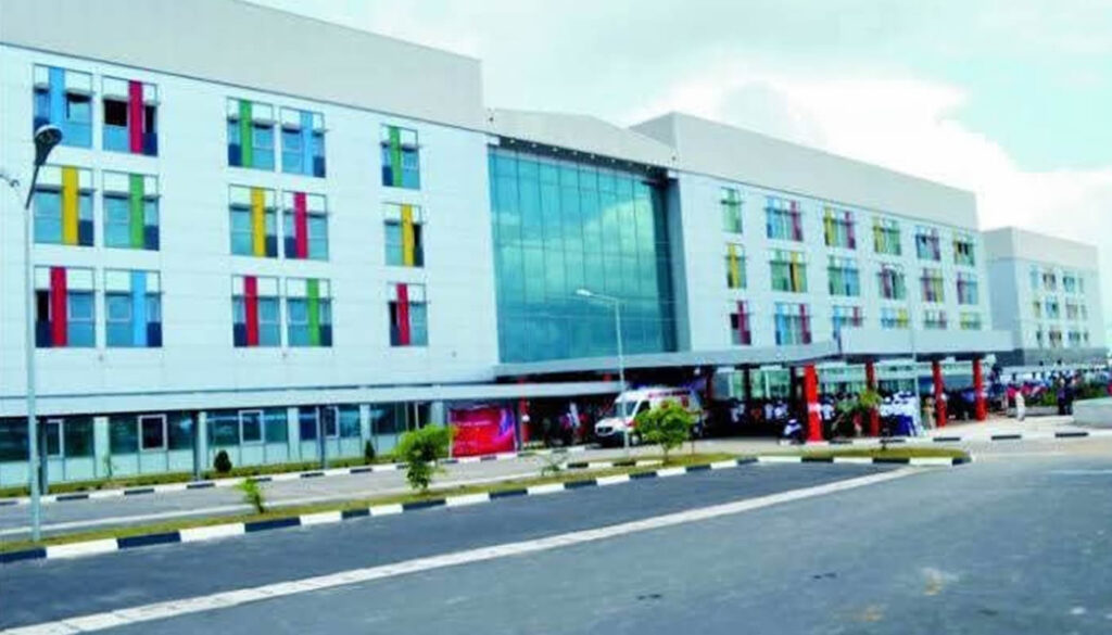 The front view of the hospital during commissioning. Photo credit Facebook Akwa ibom Government