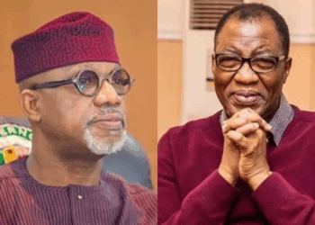 Photo combo of Governor Dapo Abiodun and Mr Gbenga Daniel