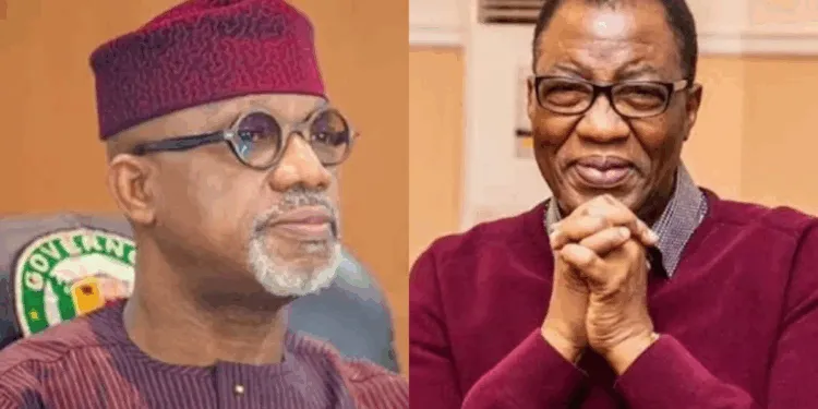 Photo combo of Governor Dapo Abiodun and Mr Gbenga Daniel