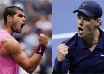 Photo combo of Alcaraz and Sinner