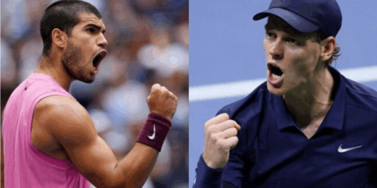 Photo combo of Alcaraz and Sinner