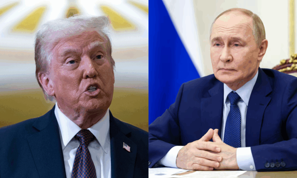 Photo combo of Trump and Putin