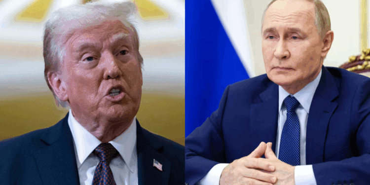 Photo combo of Trump and Putin