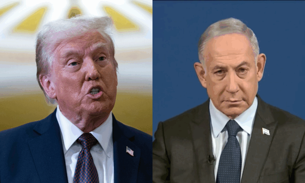 Combo of US President Donald Trump and Israeli PM Benjamin Netanyahu