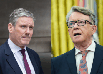 Photo combo of Keir Starmer and Peter Mandelson