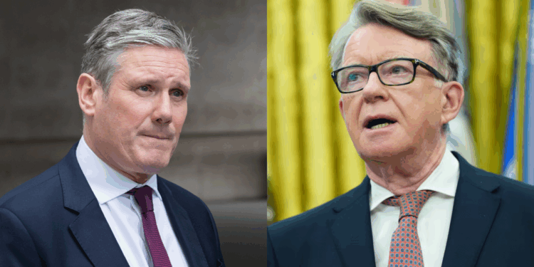 Photo combo of Keir Starmer and Peter Mandelson