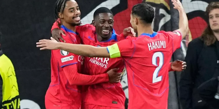 PSG Players Celebrating a Goal