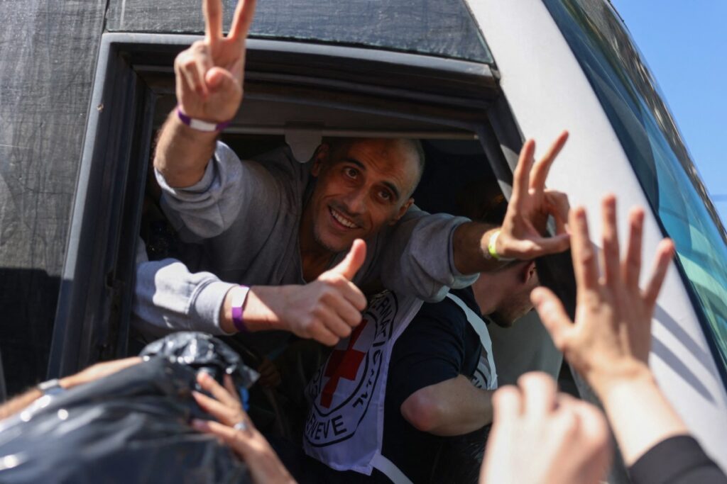 AFP 20251013 78KQ88Q v2 MidRes TopshotPalestinianIsraelConflictPrisoners