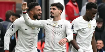 Nottingham Forest Dismiss Ange Postecoglou After Crushing 3-0 Defeat To Chelsea Chelsea Players Celebrating a goal