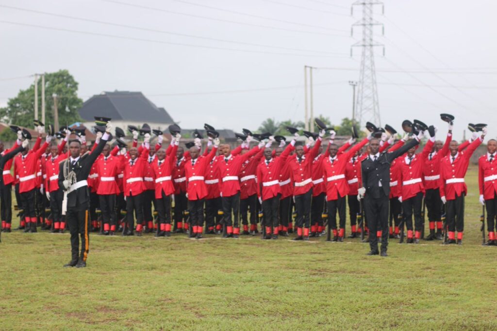 A photo of police parade.