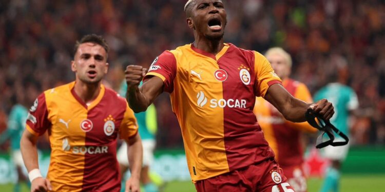 Osimhen celebrating a goal