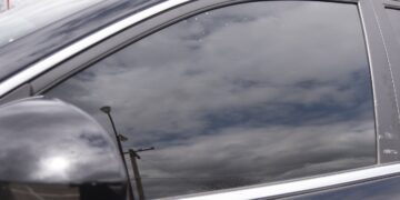 Car with a tinted glass