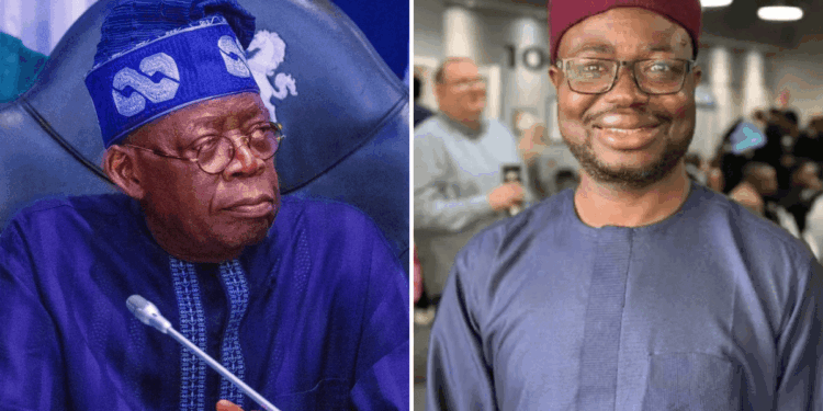 Photo combo of President Tinubu and Bernard Doro