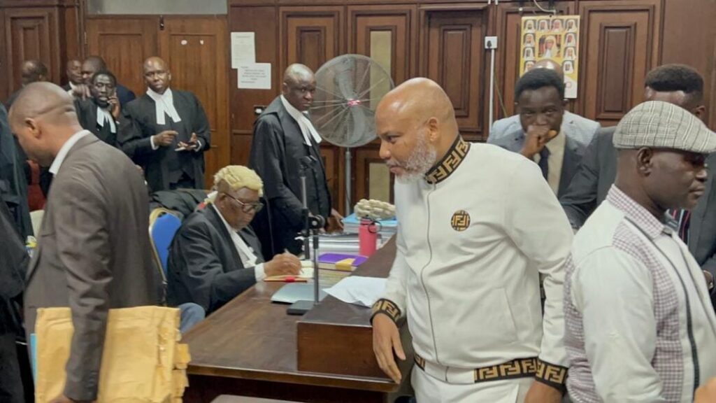 Photo of Nnamdi Kanu in court