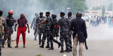 Police fire Tear Gas at Protesters