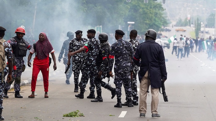 Police fire Tear Gas at Protesters