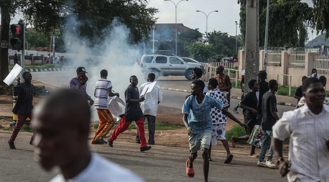 Police fire Tear Gas at Protesters
