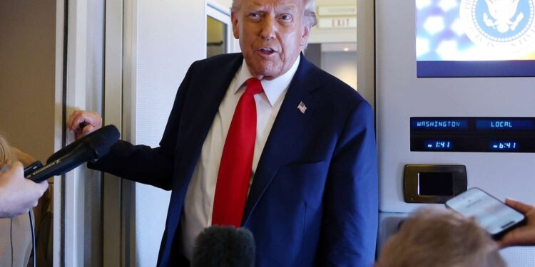 Photo of Trump onboard air force one