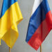 Ukraine and Russia Flags