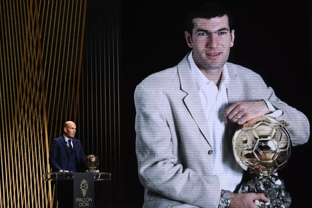 Photo of Zinedine Zidane with a ballon d'or